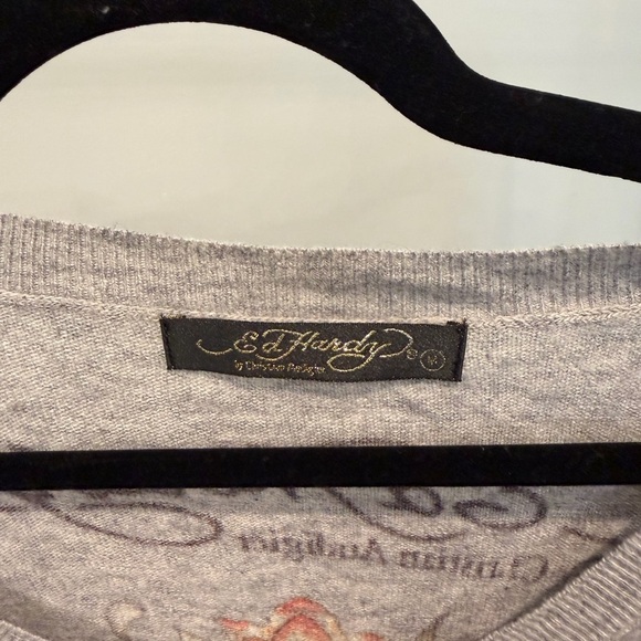 Ed Hardy Gray Graphic Long Sleeve Shirt - Picture 4 of 8